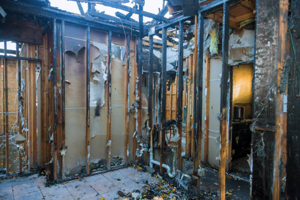 Professional Fire Damage Restoration technician working in Brookside, DE